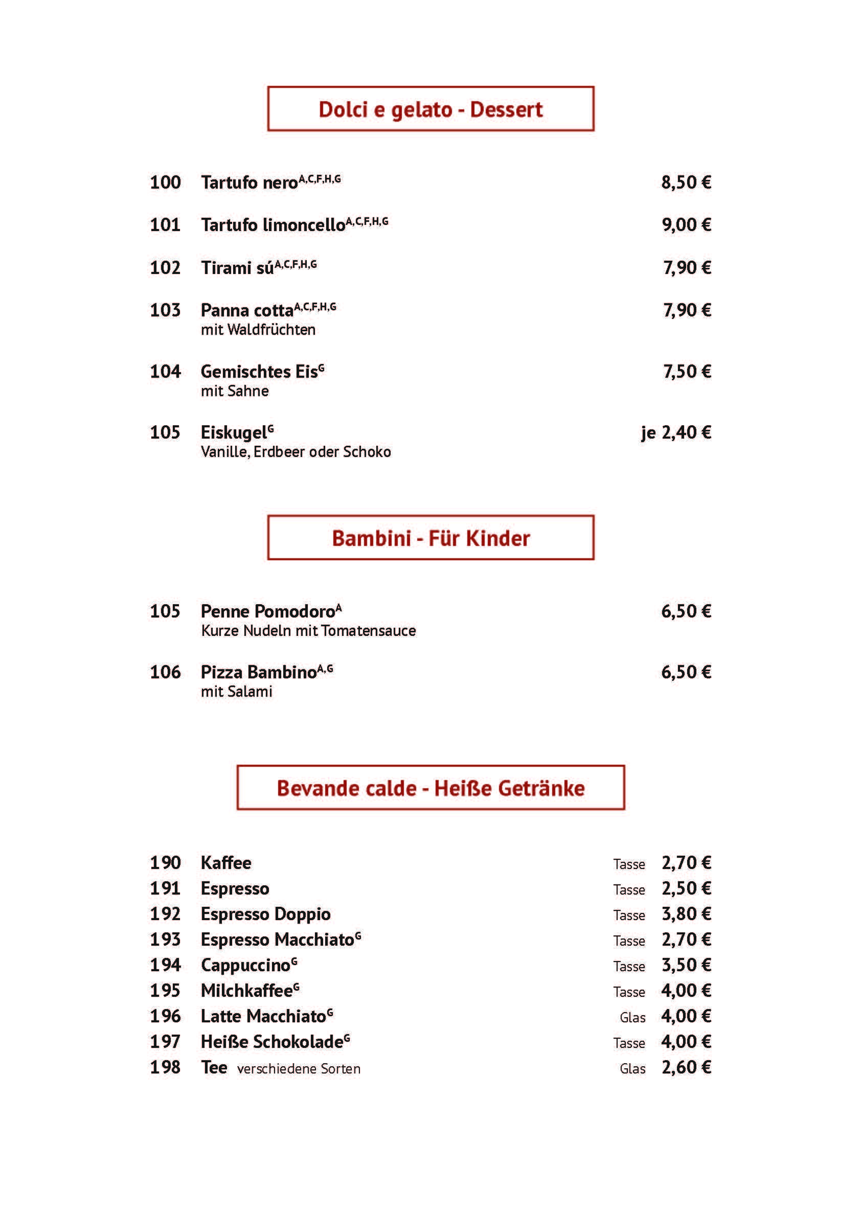 Restaurant Buon Gusto Karow Speisekarte 7